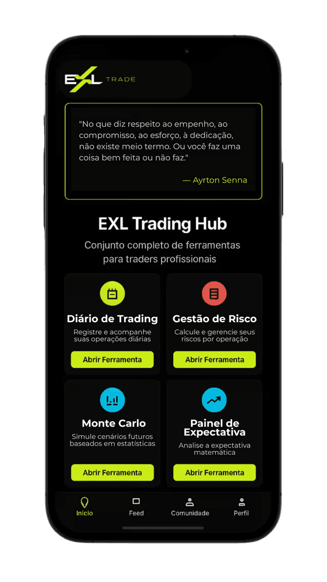 EXL Trading Hub - Tela Inicial